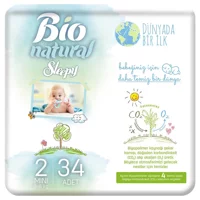Sleepy Bio Natural Mini 2 Numara Organik Cırtlı Bebek Bezi 34 Adet
