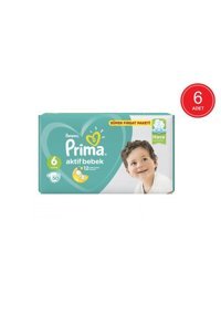 Prima Aktif Bebek 6 Numara Cırtlı Bebek Bezi 6x50 Adet