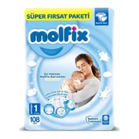 Molfix 1 Numara Göbek Oyuntulu Bantlı Bebek Bezi 108 Adet