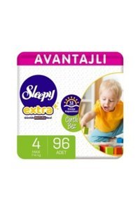Sleepy Extra 4 Numara Organik Cırtlı Bebek Bezi 6x24 Adet