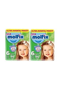 Molfix 3D Extra Large 6 Numara Cırtlı Bebek Bezi 2x86 Adet