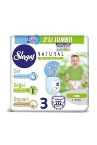 Sleepy Natural 3 Numara Organik Külot Bebek Bezi 4x68 Adet