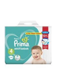 Prima Aktif Bebek 4 Numara Cırtı Bebek Bezi 120 Adet