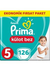 Prima Ekonomik Fırsat Paket 5 Numara Külot Bebek Bezi 126 Adet