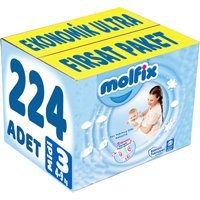 Molfix Midi 3 Numara Cırtlı Bebek Bezi 224 Adet