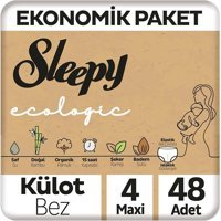 Sleepy Ekonomik Paket 4 Numara Organik Külot Bebek Bezi 48 Adet