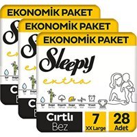 Sleepy Extra Günlük Aktivite 7 Numara Organik Cırtlı Bebek Bezi 84 Adet