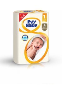Evy Baby Jumbo Yenidoğan 1 Numara Cırtlı Bebek Bezi 44 Adet