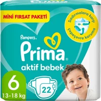 Prima Aktif Bebek 6 Numara Cırtlı Bebek Bezi 23 Adet