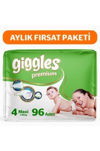 Giggles Premium Maxi 4 Numara Cırtlı Bebek Bezi 96 Adet