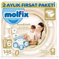 Molfix Pure & Soft 6 Numara Cırtlı Bebek Bezi 144 Adet