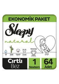 Sleepy Ekonomik Paket 5 Numara Organik Cırtlı Bebek Bezi 64 Adet