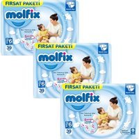 Molfix Extra Large 6 Numara Bantlı Bebek Bezi 3x39 Adet