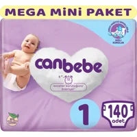 Canbebe Mega Mini Paket Yenidoğan 1 Numara Bantlı Bebek Bezi 5x140 Adet