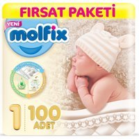 Molfix Yenidoğan 1 Numara Göbek Oyuntulu Cırtlı Bebek Bezi 100 Adet