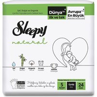 Sleepy Natural 5 Numara Organik Cırtlı Bebek Bezi 5x24 Adet