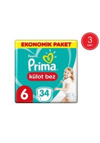 Prima Extra Large 6 Numara Külot Bebek Bezi 3x34 Adet