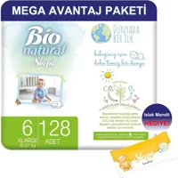 Sleepy Bio Naturel 6 Numara Organik Cırtlı Bebek Bezi 128 Adet