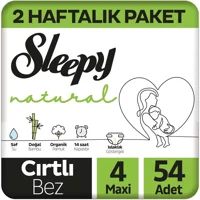 Sleepy Maxi 2 Haftalık Paket 4 Numara Organik Cırtlı Bebek Bezi