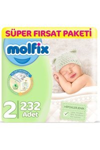 Molfix Yenidoğan 1 Numara Göbek Oyuntulu Bantlı Bebek Bezi 232 Adet