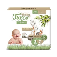 Baby Turco Doğadan Mini 2 Numara Cırtlı Bebek Bezi 21 Adet
