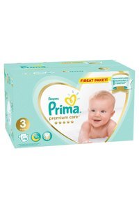 Prima Premium Care 3 Numara Göbek Oyuntulu Cırtlı Bebek Bezi 312 Adet