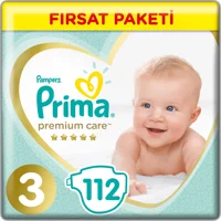 Prima Premium Care 3 Numara Cırtlı Bebek Bezi 112 Adet