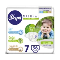 Sleepy Natural Ultra Hassas XXL 7 Numara Organik Cırtlı Bebek Bezi 6x16 Adet