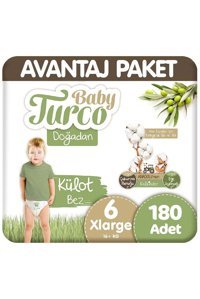 Baby Turco Doğadan 6 Numara Külot Bebek Bezi 3x60 Adet