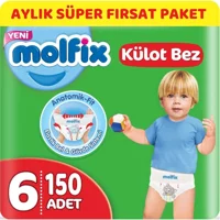 Molfix Extra Large 6 Numara Göbek Oyuntulu Külot Bebek Bezi 150 Adet