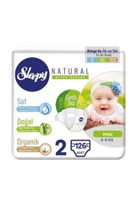 Sleepy Natural Mini 2 Numara Organik Cırtlı Bebek Bezi 126 Adet