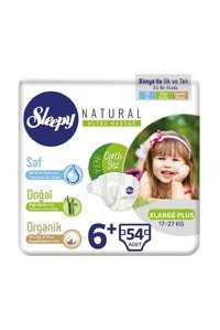 Sleepy Natural 6 + Numara Organik Cırtlı Bebek Bezi 54 Adet