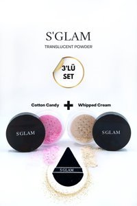 S'Glam Tüm Ciltler İçin Yağsız Pembe ve Transparan Pudra