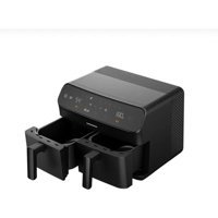 Ikili Airfryer Siyah, Pratik ve Sağlıklı Pişirme Cihazı - Ahşap