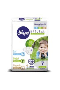 Sleepy XXLarge 7 Numara Organik Cırtlı Bebek Bezi 16 Adet