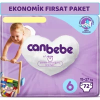 Canbebe Extra Large 6 Numara Bantlı Bebek Bezi 72 Adet