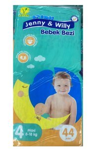 Jenny & Willy Vegan Kremli Maxi 3 Numara Cırtlı Bebek Bezi 44 Adet