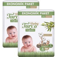 Baby Turco Doğadan 3 Numara Bantlı Bebek Bezi 2x56 Adet