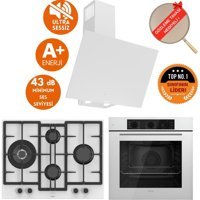 Ferre Silenart Vitta Ultra Sessiz Beyaz Ankastre Set ( D078 -Sa + ED076-WFA -Wok + QBL62CB )