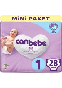 Canbebe Mini Paket Yenidoğan 1 Numara Bantlı Bebek Bezi 28 Adet