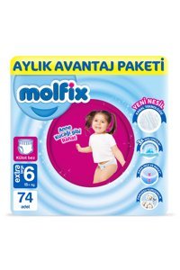 Molfix Anne Kucağı Gibi 6 Numara Külot Bebek Bezi 74 Adet