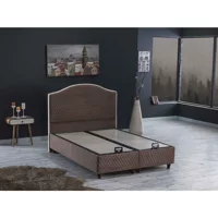 İpek Mobilya Starmaks 180 x 200 cm Başlıksız Çift Kişilik Sandıklı Baza Sütlü Kahve