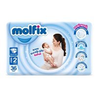 Molfıx Mini 2 Numara Göbek Oyuntulu Bantlı Bebek Bezi 36 Adet