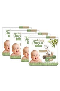 Baby Turco Doğadan 4 Numara Bantlı Bebek Bezi 4x72 Adet