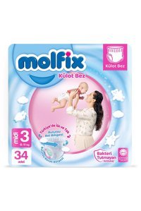 Molfix Midi 3 Numara Külot Bebek Bezi 34 Adet