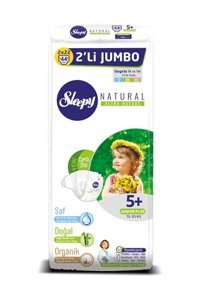 Sleepy Natural Ultra Hassas 5 Numara Organik Cırtlı Bebek Bezi 44 Adet