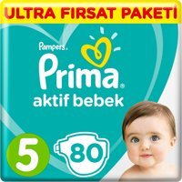 Prima Aktif Bebek 5 Numara Cırtlı Bebek Bezi 80 Adet
