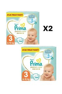 Prima Premium Care 3 Numara Cırtlı Bebek Bezi 2x144 Adet