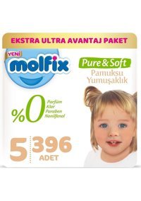 Molfix Pure & Soft 5 Numara Cırtlı Bebek Bezi 396 Adet