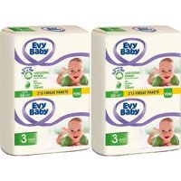 Evy Baby 2'li Fırsat Paketi Midi 3 Numara Cırtlı Bebek Bezi 4x34 Adet